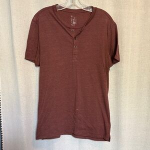 GAP Short-Sleeve Henley in Deep Burgundy